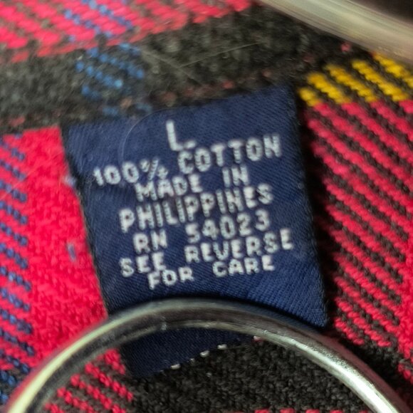 Vintage GAP Flannel Shirt Classic Red Tartan Plaid 100% Cotton Unisex - Picture 3 of 5